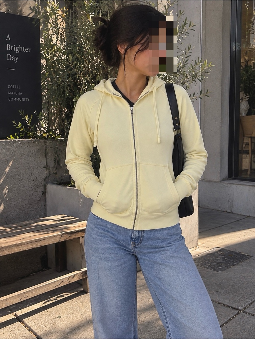 UNIQLO Cream Full-Zip Hoodie – Size Small